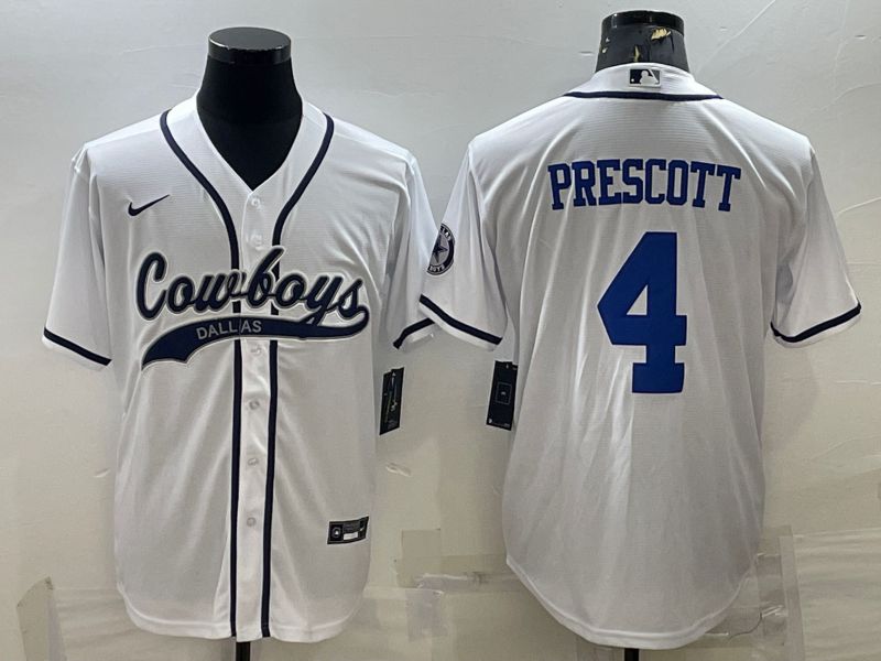 Men Dallas Cowboys 4 Prescott White 2022 Nike Co branded NFL Jerseys